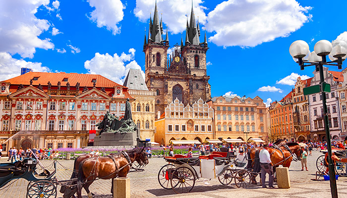チェコ・プラハの美しい街並み