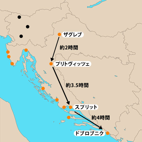 クロアチアおすすめプラン 弾丸プラン地図