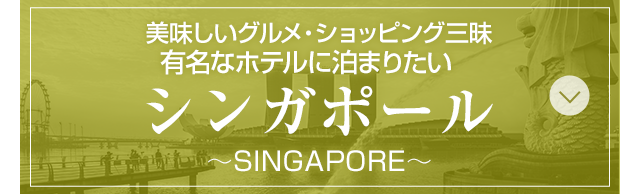 美味しいグルメ・ショッピング三昧有名なホテルに泊まりたいシンガポール～SINGAPORE～