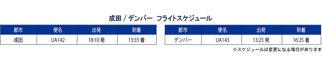 ユナイテッドフライトスケジュール