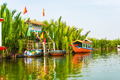 【日本語ガイド】【半日】ホイアンのココナッツ村でお椀ボートにのり、ベトナム料理を作って食す!