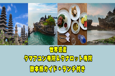 【日本語ガイド】世界遺産タマンアユン寺院&タナロット寺院観光!インドネシアンランチ付き