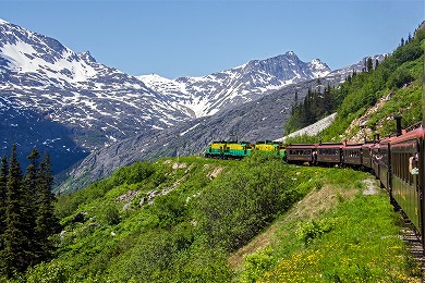 世界屈指の絶景列車ホワイトパス鉄道とクロンダイクハイウェイでアラスカのスキャグウェイまで大冒険!