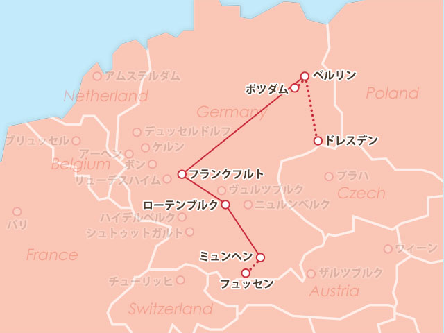 王道+ベルリン周遊コース地図