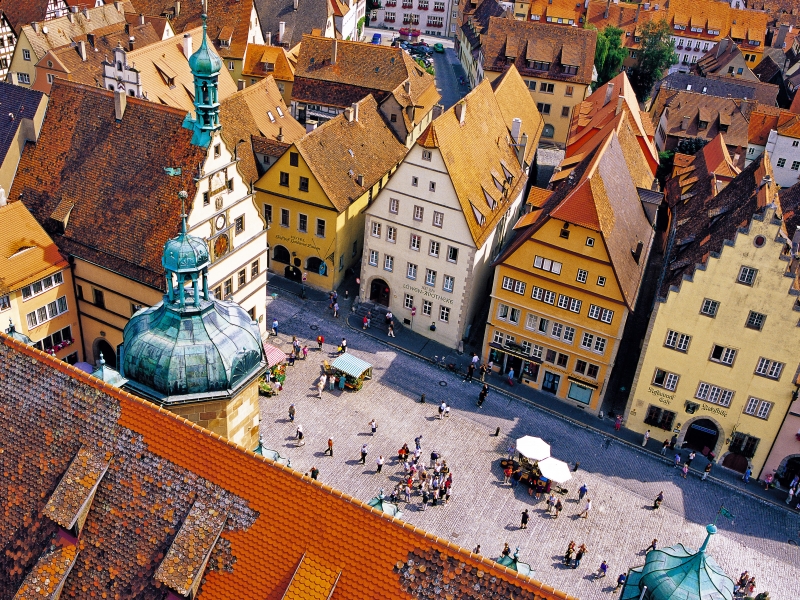 市庁舎の上からの眺めはローテンブルクの町を一望出来ます